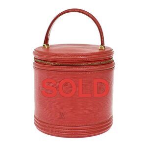 LOUIS VUITTON Cannes Hand Vanity Bag Epi Leather Red France 218-082825
